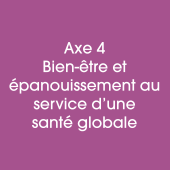 Axe 4 Bien être et épanouissement  au service d’une santé globale